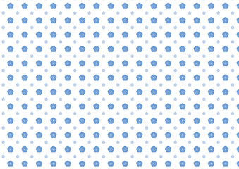 【日本の伝統模様】梅のシームレスパターン（青系） / Ume – Japanese Traditional plum blossom Pattern (Blue Tones)