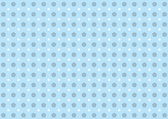 【日本の伝統模様】梅のシームレスパターン（青系） / Ume – Japanese Traditional plum blossom Pattern (Blue Tones)