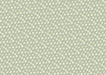 【日本の伝統模様】梅のシームレスパターン（緑系） / Ume – Japanese Traditional plum blossom Pattern (Green Tones)