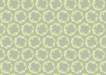 【日本の伝統模様】梅のシームレスパターン（緑系） / Ume – Japanese Traditional plum blossom Pattern (Green Tones)