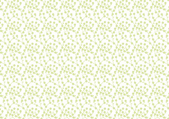 【日本の伝統模様】梅のシームレスパターン（緑系） / Ume – Japanese Traditional plum blossom Pattern (Green Tones)