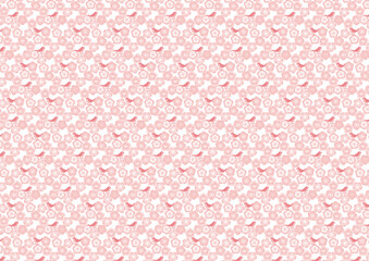 【日本の伝統模様】梅のシームレスパターン（赤系） / Ume – Japanese Traditional plum blossom Pattern (Red Tones)