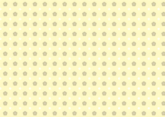 【日本の伝統模様】梅のシームレスパターン（黄系） / Ume – Japanese Traditional plum blossom Pattern (Yellow Tones)