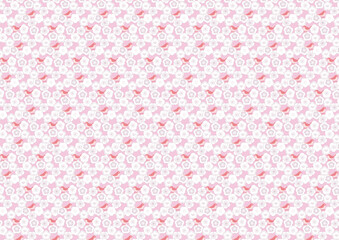 【日本の伝統模様】梅のシームレスパターン（赤系） / Ume – Japanese Traditional plum blossom Pattern (Red Tones)