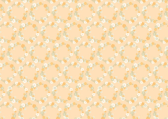 【日本の伝統模様】梅のシームレスパターン（黄系） / Ume – Japanese Traditional plum blossom Pattern (Yellow Tones)