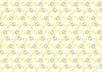 【日本の伝統模様】梅のシームレスパターン（黄系） / Ume – Japanese Traditional plum blossom Pattern (Yellow Tones)