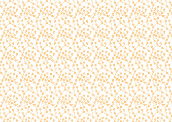 【日本の伝統模様】梅のシームレスパターン（黄系） / Ume – Japanese Traditional plum blossom Pattern (Yellow Tones)