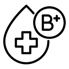 blood type b+ Line Icon