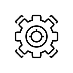 Obraz premium Gear icon in simple linear style representing settings concept, Photographer's Day 