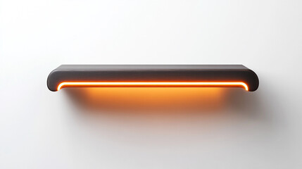 glowing wall shelf on white background