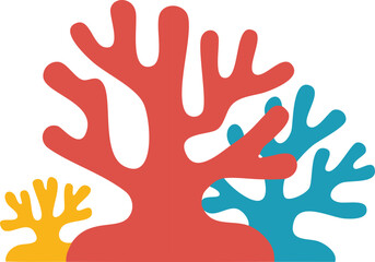 Obraz premium colorful coral sea vector illustration 