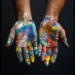 Creative art expression studio photography vibrant environment close-up view artistic concept