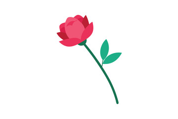 Obraz premium Single peony stem showcasing natural floral beauty vector art illustration
