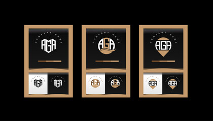 AGA  modern initial letter logo design vector bundle