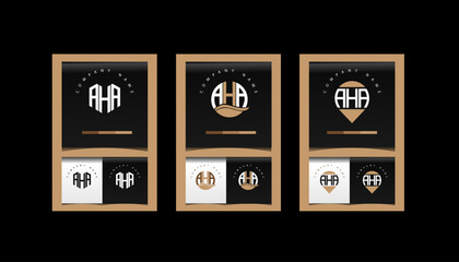 AHA  modern initial letter logo design vector bundle