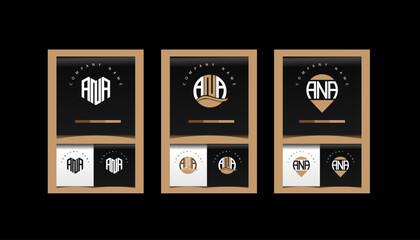 ANA  modern initial letter logo design vector bundle