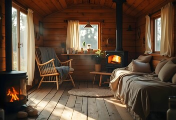 Cozy Cabin Retreat with Warm Fireplace and Rustic Charm