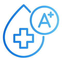 Obraz premium blood type a+ Gradient icon