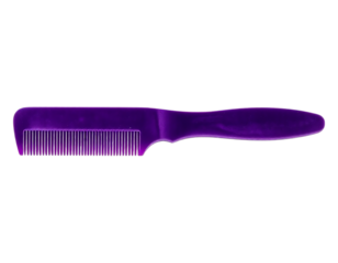 Purple Hair Comb on Transparent Background