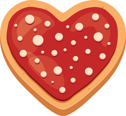 Heart-Shaped Valentine Cookie Illustration