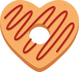 Heart-Shaped Valentine Cookie Illustration