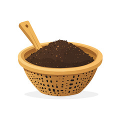 2D flat Soil Sieve vector illustration, isolated on a white background.