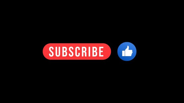 Subscribe and Reminder Button Animation. Animated subscribe button for youtube on transparent background. Full HD. 4K