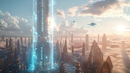 city with very detailed and perfect holographic - Powered by Adobe