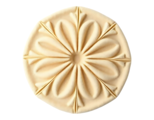 Elegant Cream-Colored Floral Medallion for Architectural and Decorative Purposes