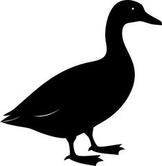 Minimalist black duck vector isolated on clean background

