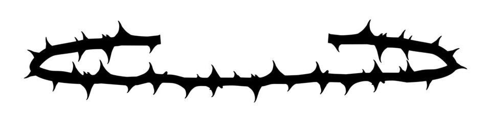 Silhouette thorn branch vector for striking, minimalist depictions of thorny branches. It's ideal for conveying concepts of danger, nature, or a defensive aesthetic in dark or edgy designs.