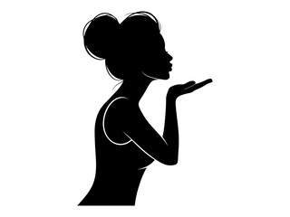 Woman Blowing away Kiss