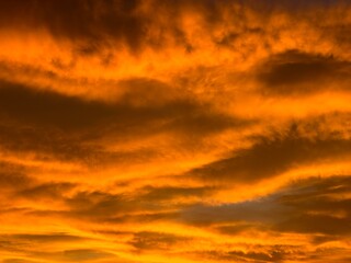Gorgeous golden hour sky, painted clouds, Kolhapur