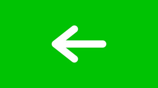 Set of Arrows UP, DOWN, LEFT, RIGHT. Animation of Moving Arrows on green background. Full HD. 4K