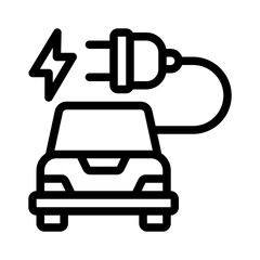electric car line icon