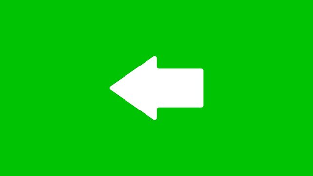 Set of Arrows UP, DOWN, LEFT, RIGHT. Animation of Moving Arrows on green background. Full HD. 4K