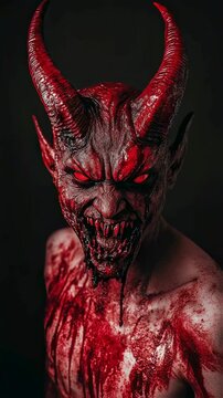Bloody Devil Man Halloween Costume - Horror Fantasy Character Portrait