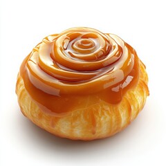 Fototapeta premium A different delicious caramel sweets dessert, an artisanal caramel cream puff filled with silky caramel 