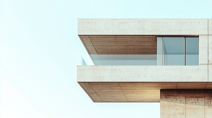 Corner of a modern house isolated. 