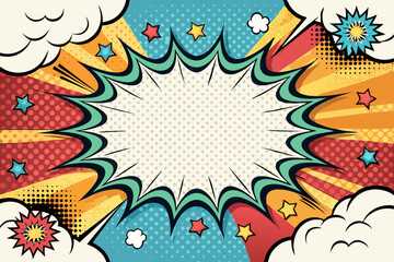 Create a thick, shadowed comic book-style border with vibrant color, suitable for framing illustrations or text.  The outline should be bold and impactful.