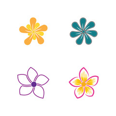 Stylized flower plumeria logo vector symbol