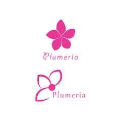 Stylized flower plumeria logo vector symbol