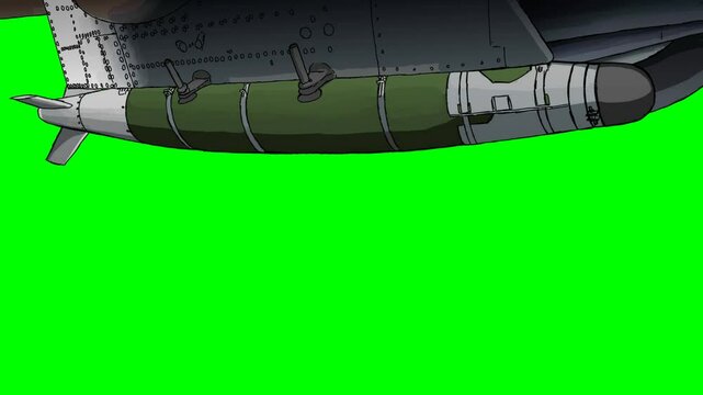 Bombing JDAM GBU-54 Green Screen Background