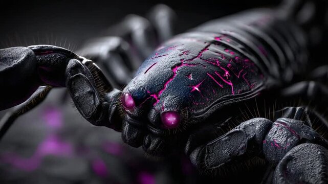 Explore the captivating essence of Scorpio, the eighth astrological sign, showcasing its powerful symbolism through a unique artistic representation set against a dark background