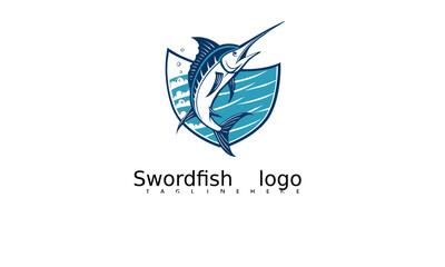 Unique Marlin Swordfish Logo Vector with Bold Line Art. Great for Branding Fishing Activities, Outdoor Equipment, and Sea Adventure Product Identity.

