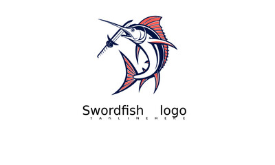 Fototapeta premium Clean and Professional Swordfish Marlin Logo Vector Design for Nautical Brand Identity. Great for Sport Fishing Clubs, Coastal Apparel Logos, and Marine Product Branding.
