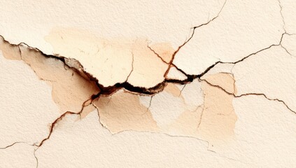 Fototapeta premium Cracked beige wall surface