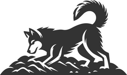 Husky dog vector illustration silhouette drawing