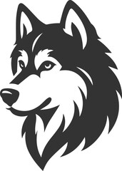 Husky dog vector illustration silhouette drawing