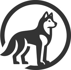 Husky dog vector illustration silhouette drawing